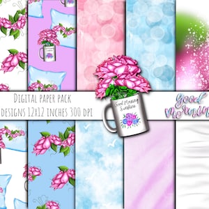 Good Morning Digital Paper Pack Imprimible, Cozy Clipart, Morning Fashion Clipart, Sunday Morning Morning Clipart, Morning Stickers, Digital Planner