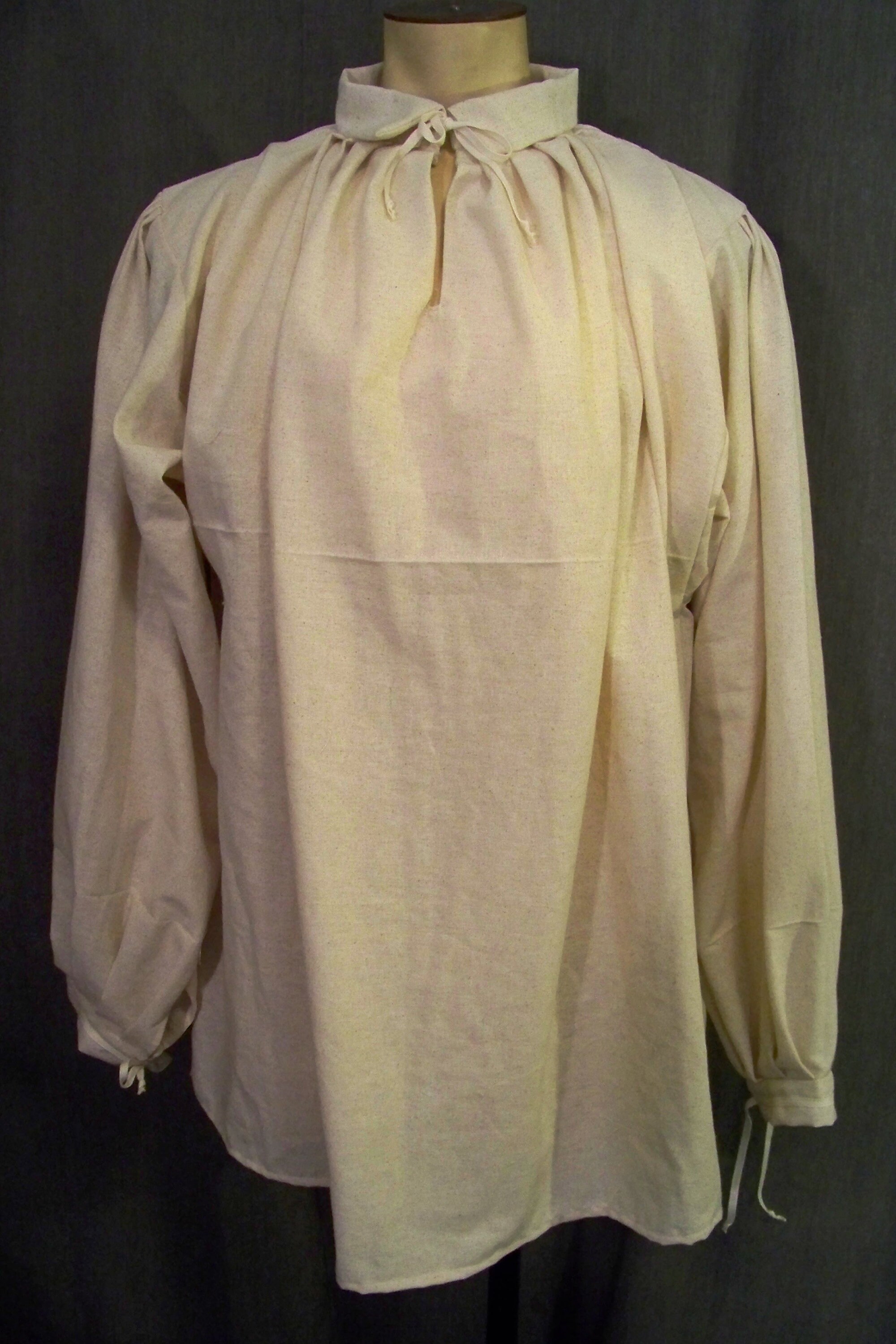 18th Century Shirt, Plus-sized Colonial, Osnaburg Muslin, Adult Rugged ...