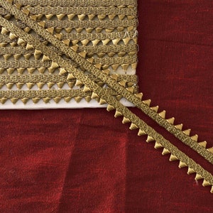 Antique Gold Gota Trim,  Braided Trim, Indian Trim, Gold Gota Ribbon,  Upholstery Trim, Gota Lace, Bunting Trim- 2/5 yards