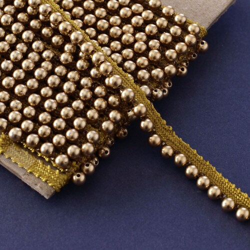 Antique Gold Beaded Trim Piping Cord Indian Lace Upholstery Etsy