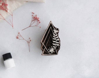 Hand Carved Floral Block, Geometric Stamp, Indian pottery stamp.