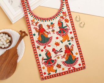 Kutchi werk halslijn, Indiase stoffen, kostuum patch, geborduurd juk, patch voor jurken, bruids stoffen, naaien DIY, jas patch