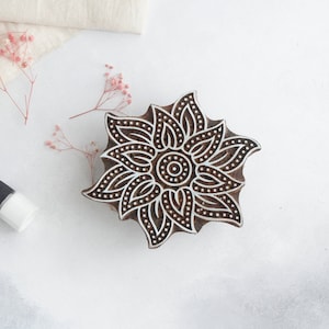 Sunflower Stamp, Wooden Block Stamp, Journal Stamp, Wooden Printing Block, Textile Stamp, Block Print Stamp, Pottery Stamp, Packaging Stamp