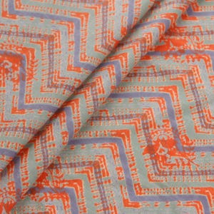 Seafoam Green Fabric, Indian Cotton, Boho Fabric, Shirt Fabric, Summer Clothing, Fabric by the Yard, Chevron Print Fabric, DIY