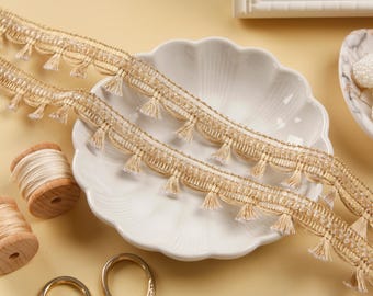 Gold Tassel Fringe Trim - 9 Yards, 1'' Boho Embellishment