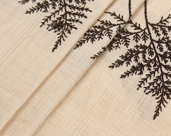 Beige Embroidered Dupioni Fabric – Art Silk Indian Design, 1 Yard