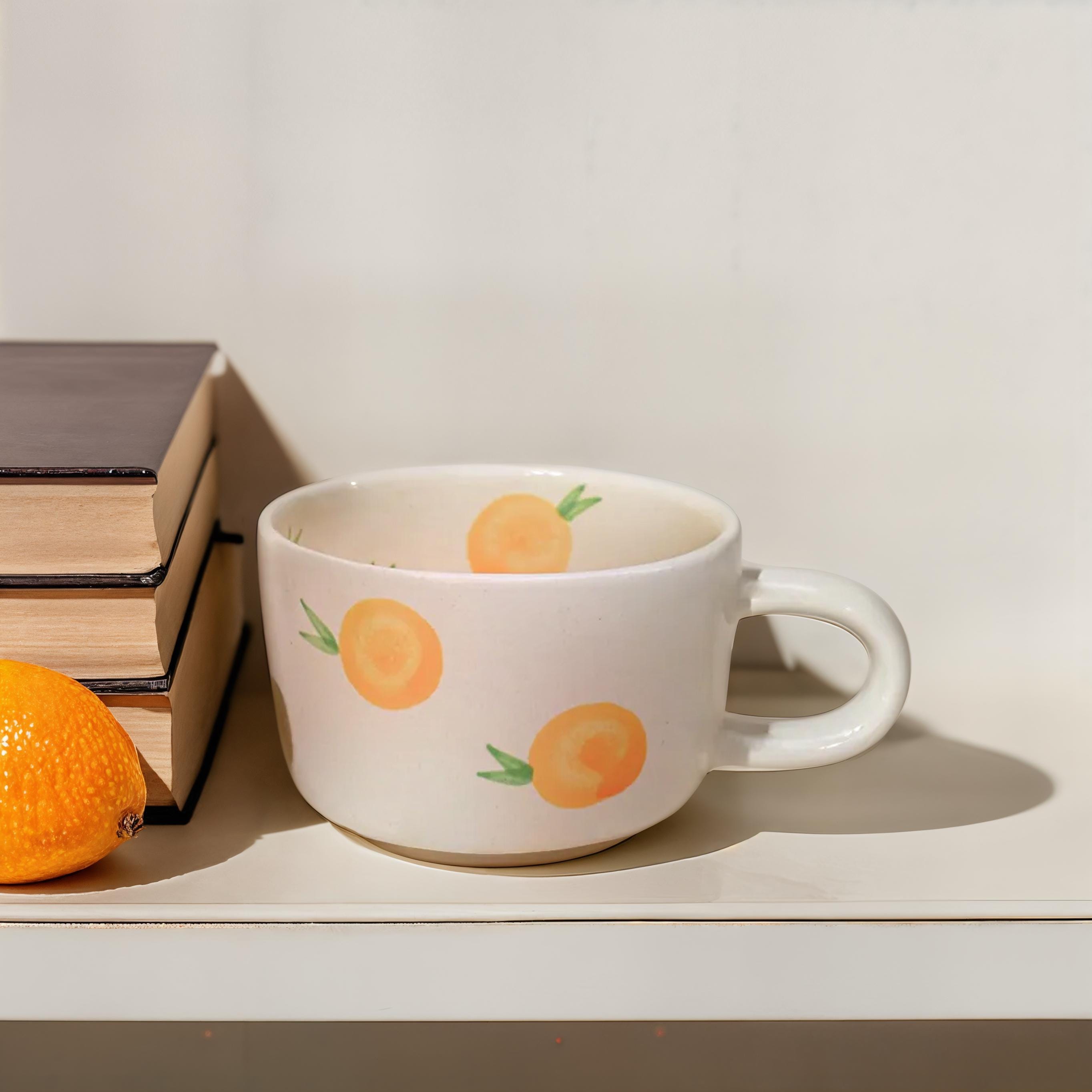 Handmade Citrus Ceramic Mug Set – Orange Fruit Design, 200ml - Etsy