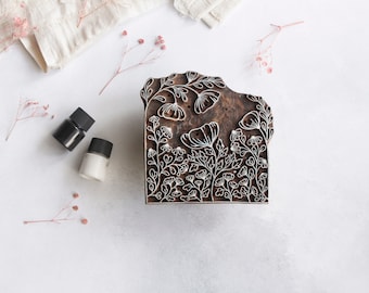 Wildflower Meadow Wooden Block Stamp, Textile Printing, DIY Craft