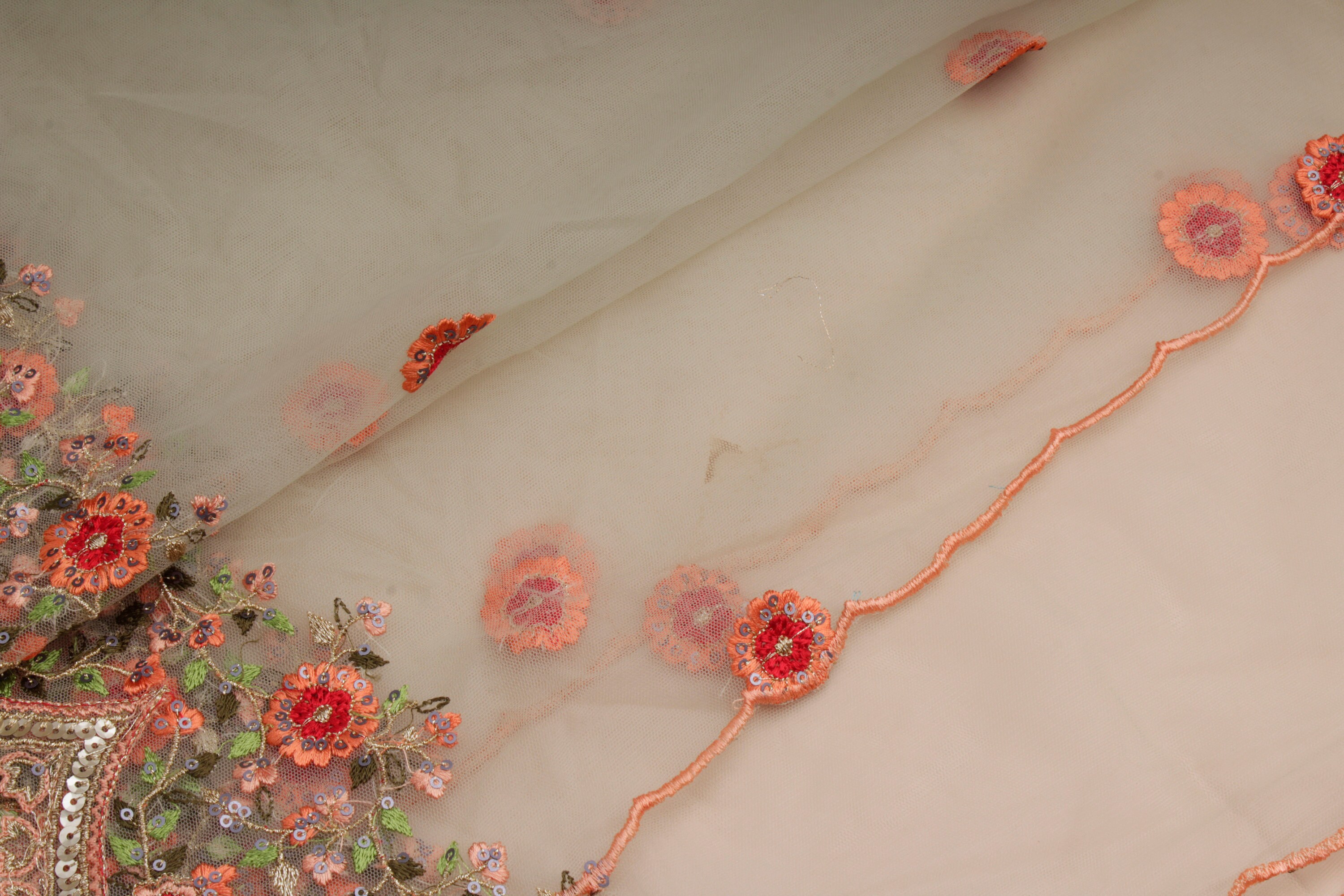 Floral Net Dupatta Mint Green Fabric Indian Dupatta Bridal Etsy