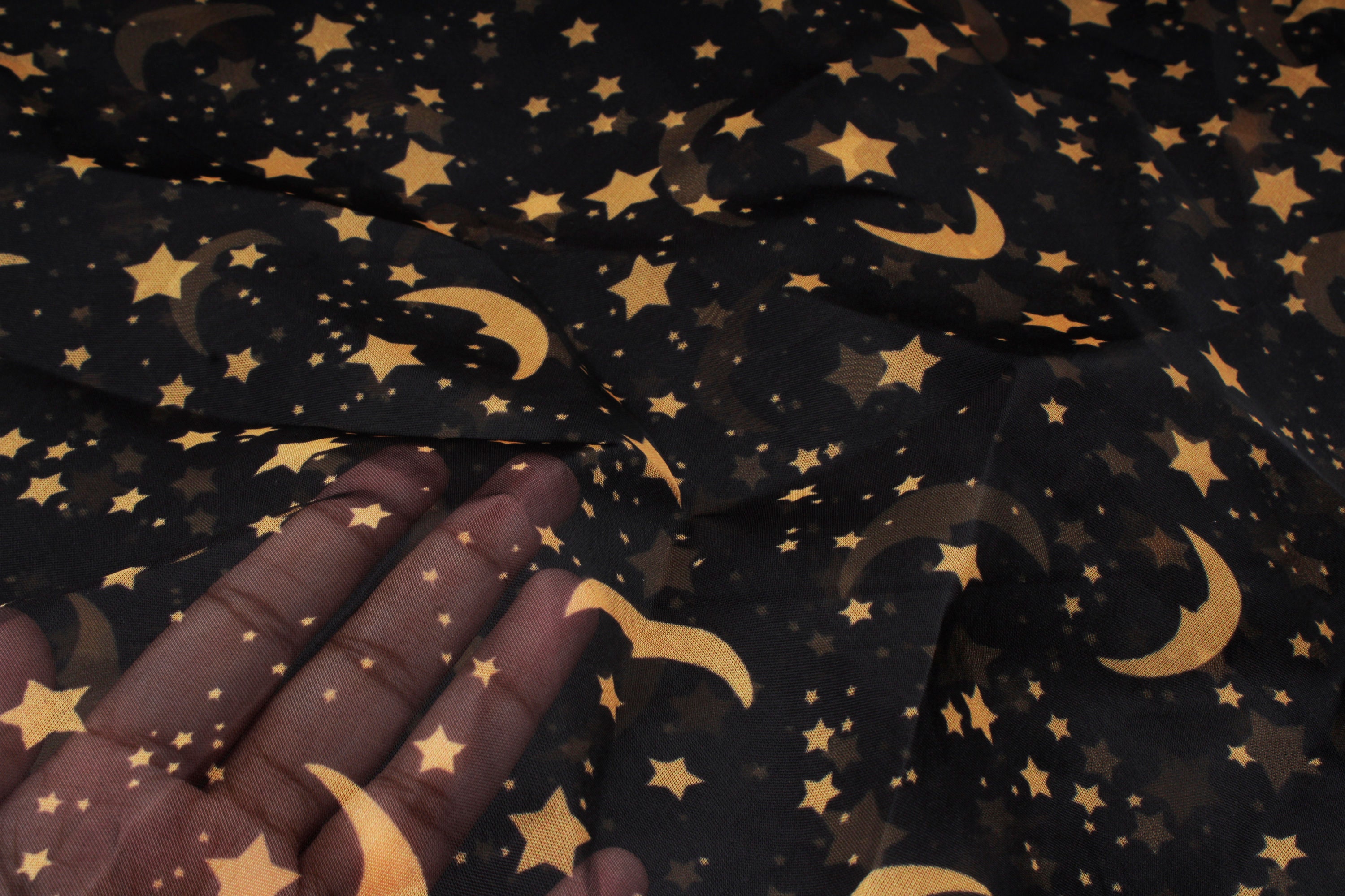 starry sky shiner crepe polyester gilding organza fabric