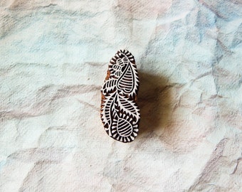 Floral Indian Wood Stamp, Textile Pottery Printing Block