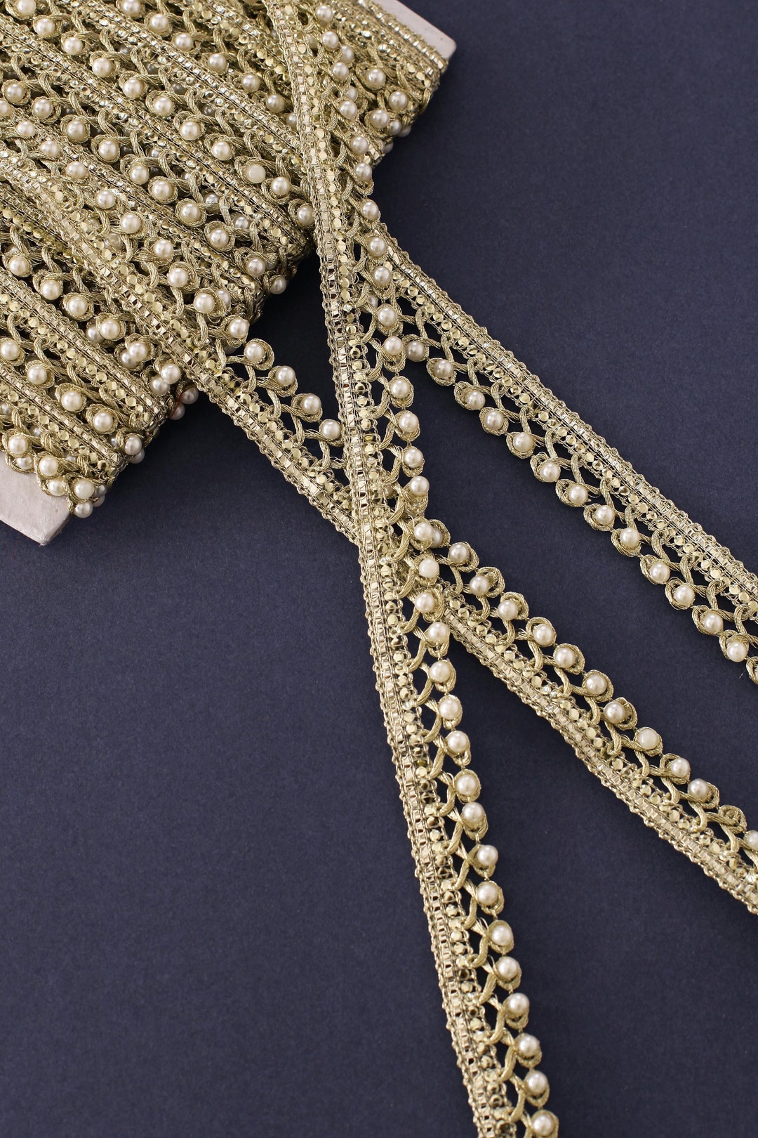 Pale Gold Trim, Pearl Trim, Upholstery Piping Trim, Dupatta Trim, Zari Braided Trim, Gold