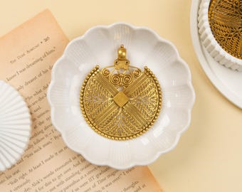 Set of 2 Gold Plated Ethnic Pendants – Indian Boho Charms