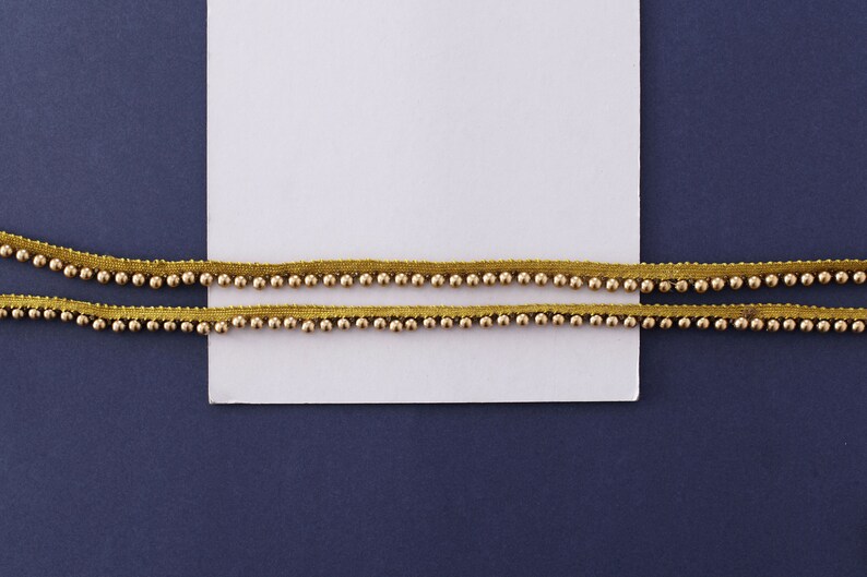 Antique Gold Beaded Trim Piping Cord Indian Lace Upholstery Etsy
