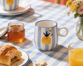 Apricot Ceramic Mugs – Set of 2, 300ml Coffee Mug, Gifts for Her