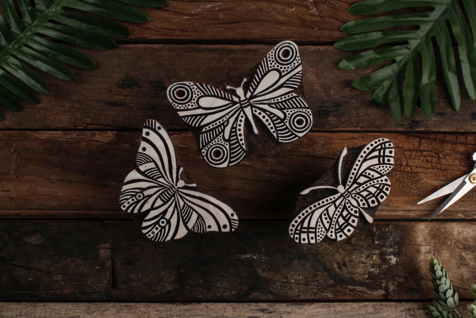 Set of 3 Butterfly Stamps Ceramic Stamp Wooden Printing Etsy