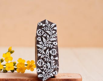 Floral Wooden Block Print Stamp, Textile & Pottery