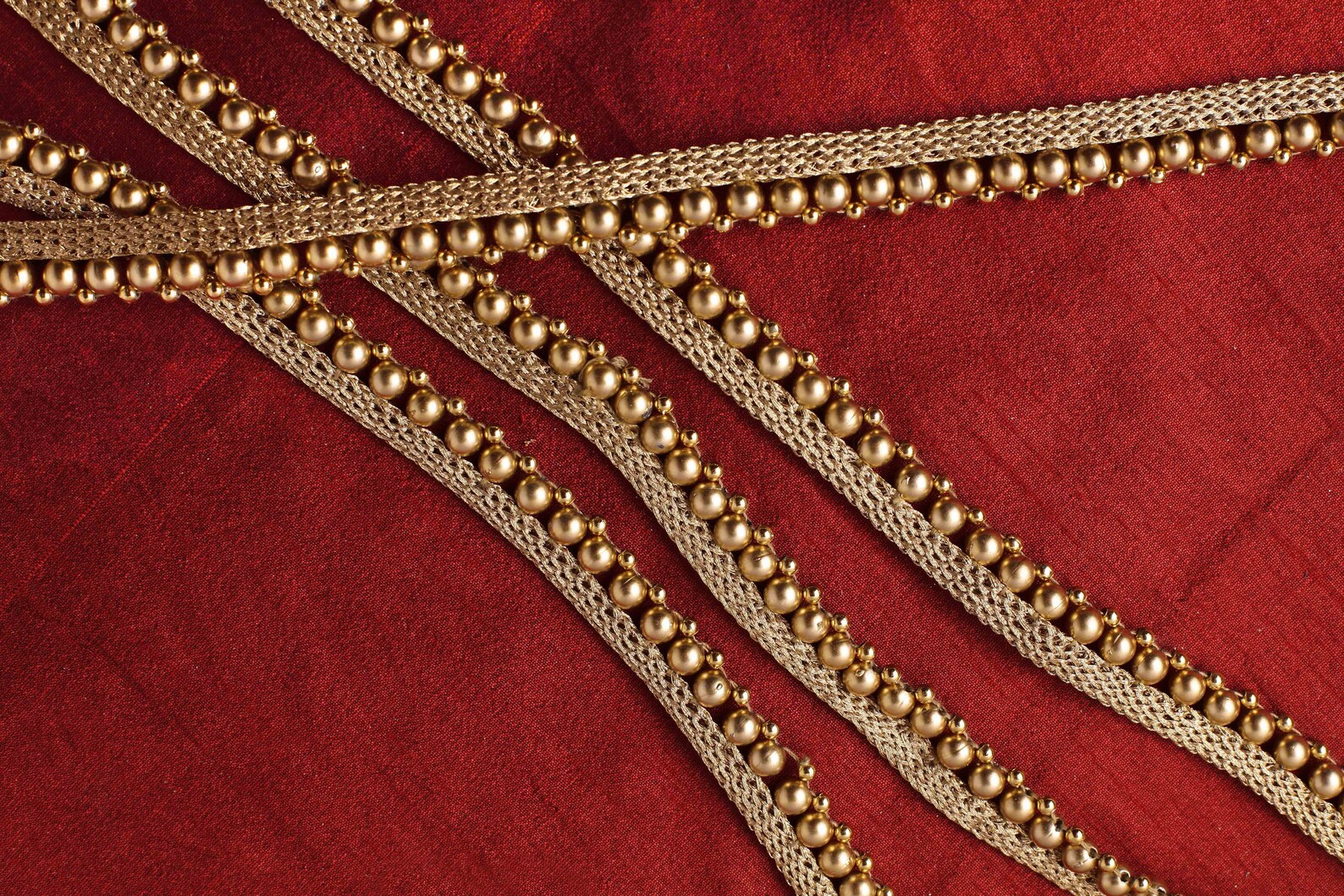 Gold Beaded Trim Zari Trim With Gold Beads Indian Trim Etsy