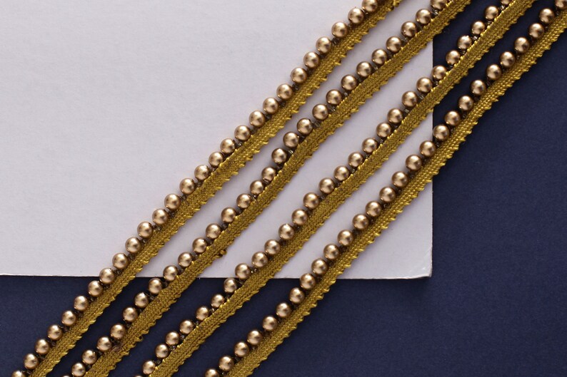 Antique Gold Beaded Trim Piping Cord Indian Lace Upholstery Etsy UK