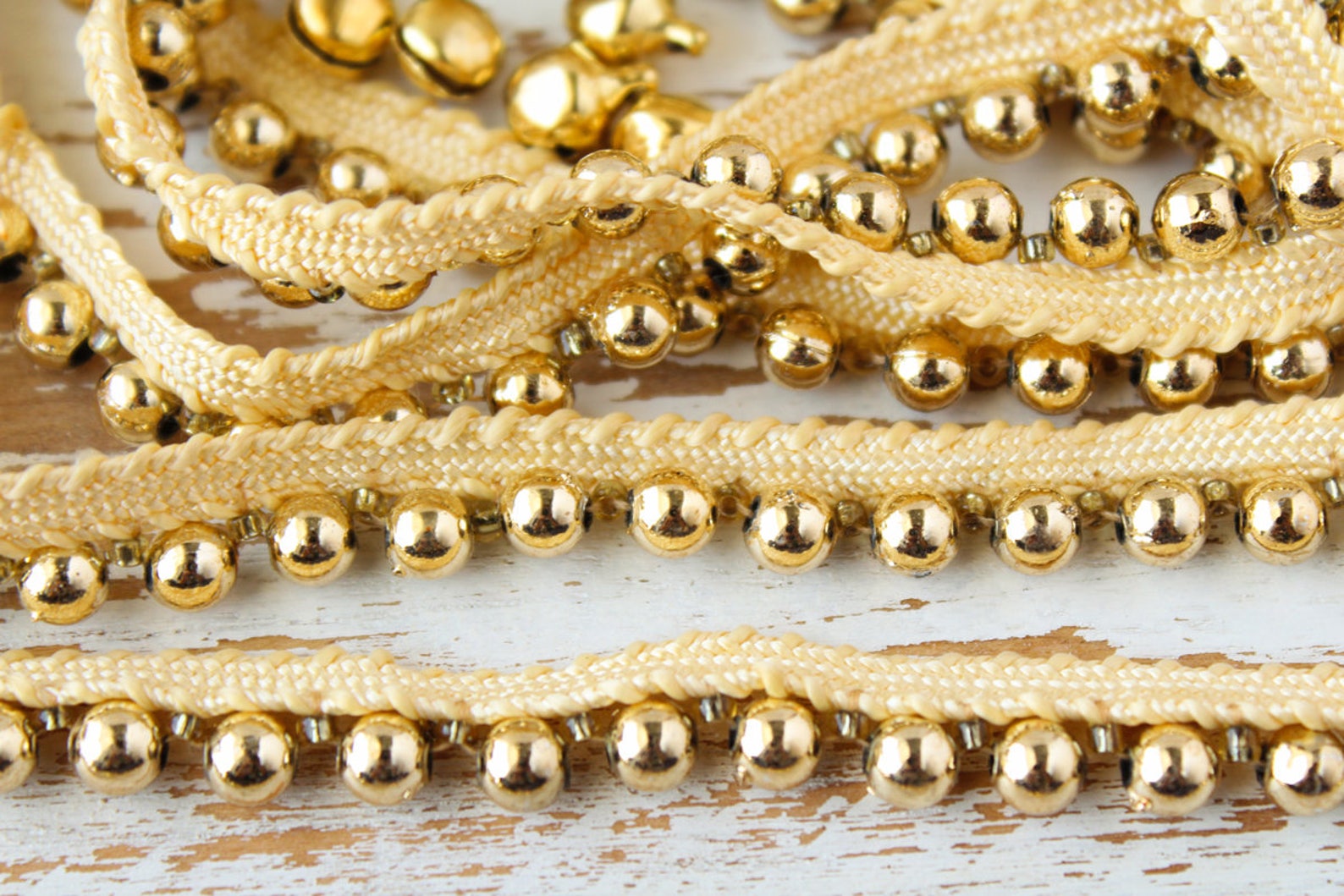 Gold Beaded Trim Indian Trim Bridal Wear Embellishment Etsy
