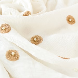 Hi-multi Chiffon Fabric, White Chiffon Fabric, Ivory Chiffon