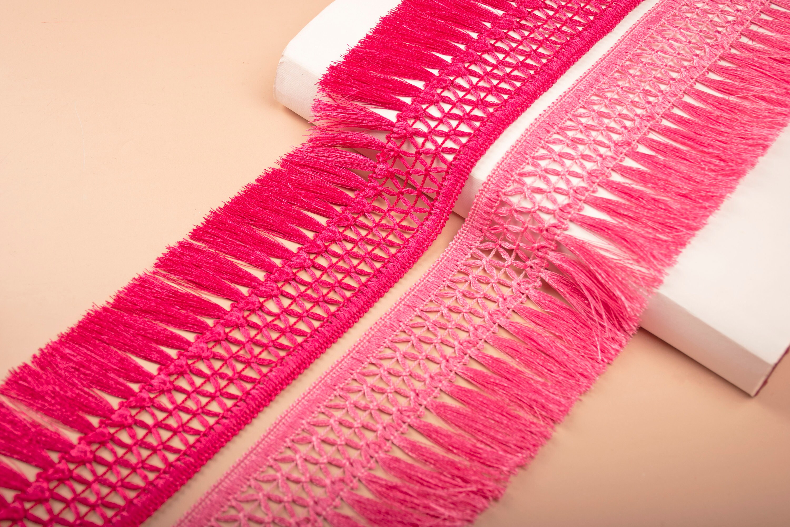 9 Yards Pink Tassel Fringe Fringe Lace Tassel Trim Indian Etsy