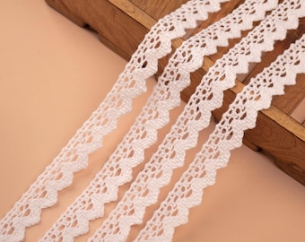 Adorno floral de ganchillo blanco – Encaje bohemio, velos de novia (5 yardas)