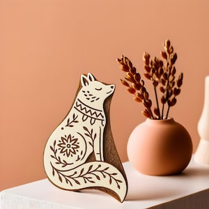Timbro volpe scandinava, timbro blocco di legno, stampa blocco fai da te, timbro tessile, timbro ceramica, timbro sapone, stampa blocco tessuto, timbro ceramica
