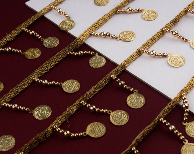 9 Yards Gold Coin Trim Indian Trim Trim With Metal Charms Etsy