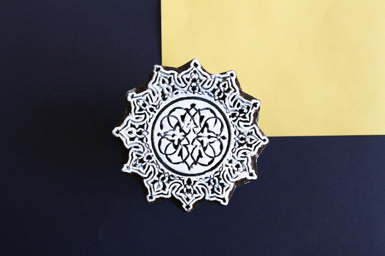 Pottery Stamp Wooden Printing Block Block Print Stamp Fabric Printing Stamp Sacred Geometry Textile Stamp Wooden Block Stamp