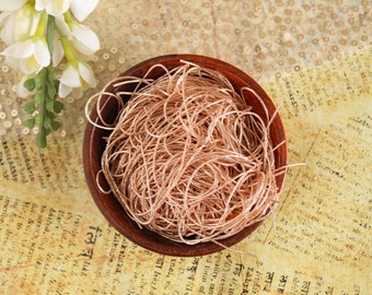 Rose Gold Bullion Wire, 1mm Metallic French Wire, Goldwork Embroidery (50 grams)