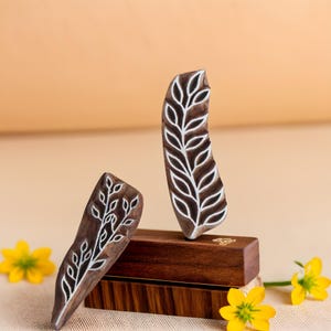 Timbri a foglia, timbri tessili, timbri a stampa a blocchi, timbri a blocco di legno, timbri botanici, stampa a blocchi fai da te, timbri per diario, timbri per ceramica