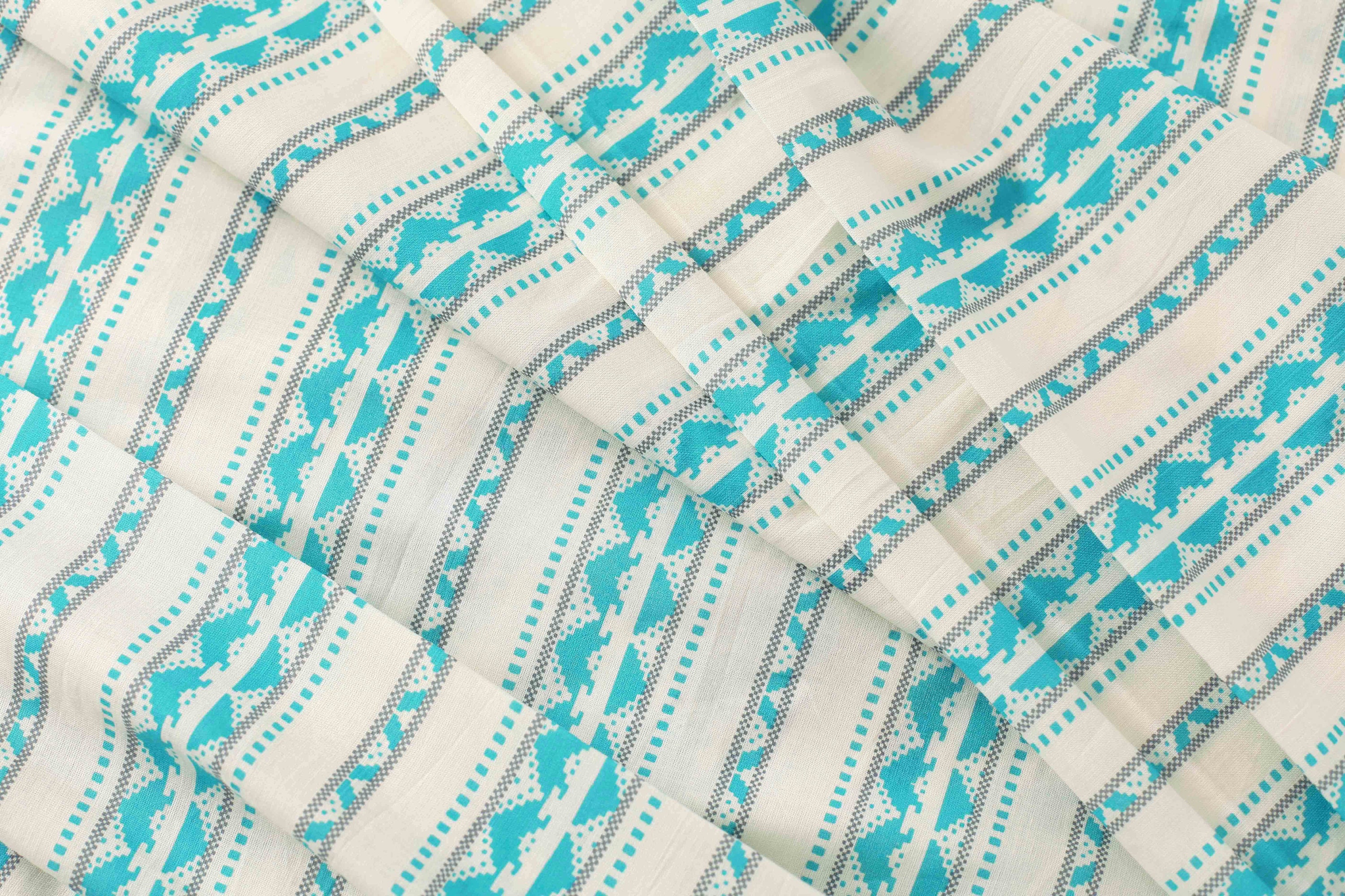 1 Yard of Aztec Print Fabric Indian Cotton Fabric Offwhite Etsy