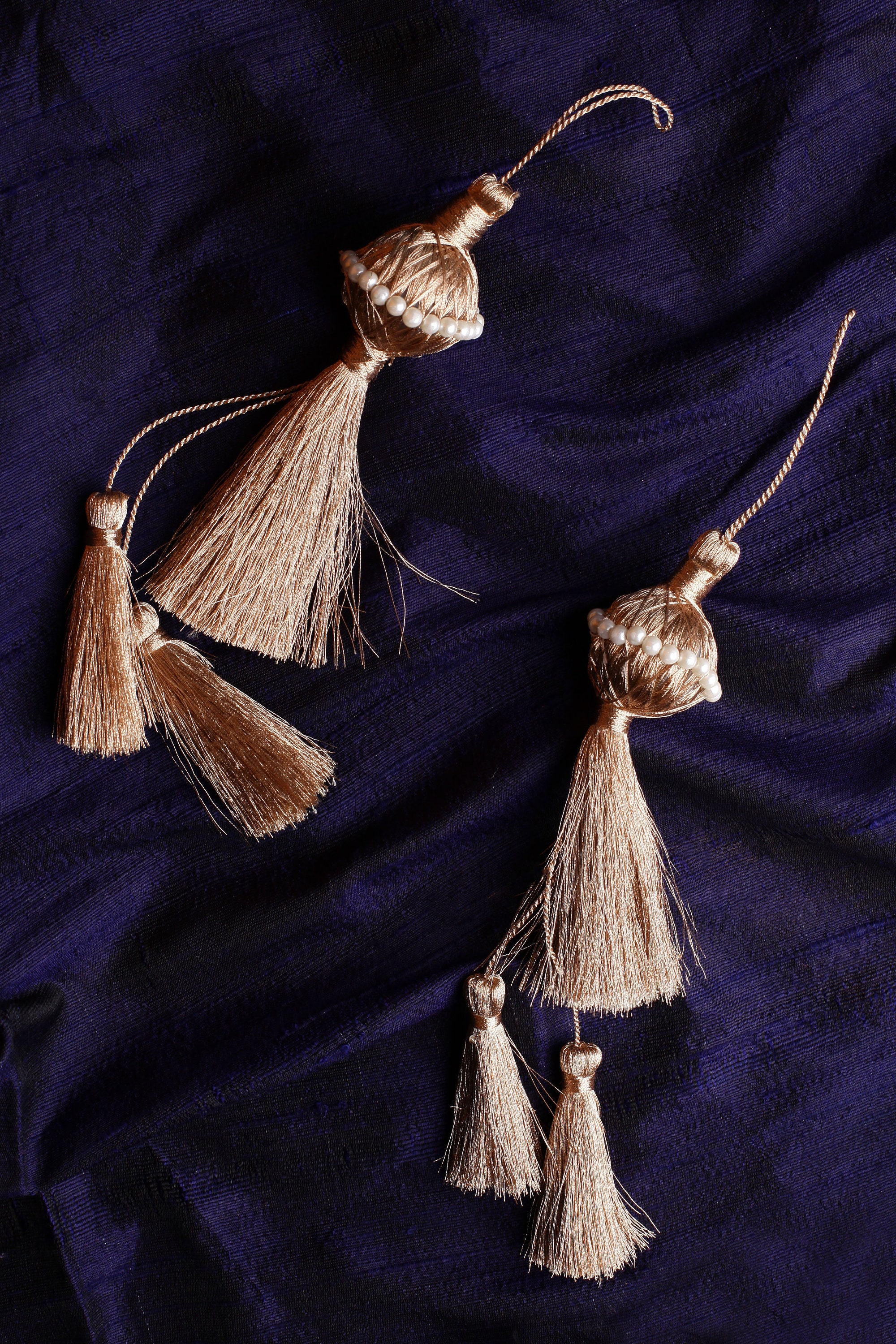 Set of 2 Copper Zari Tassels Art Silk Thread Tassels Jewelry Etsy