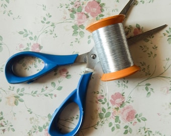 Silver Metallic Thread, Embroidery Thread, Hand and Machine Embroidery Thread, Metallic Embroidery Thread, Jewelry Thread- 250 yards