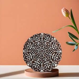 Floral Journal Stempel, Holzblock Stempel, Verpackungsstempel, Holzdruckblock, Textilstempel, Blockdruckstempel, Keramik Stempel, DIY