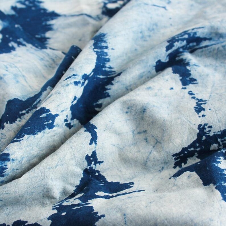 1 Yard Hand Dyed Indigo Fabric, Indian Cotton, Upholstery Fabric