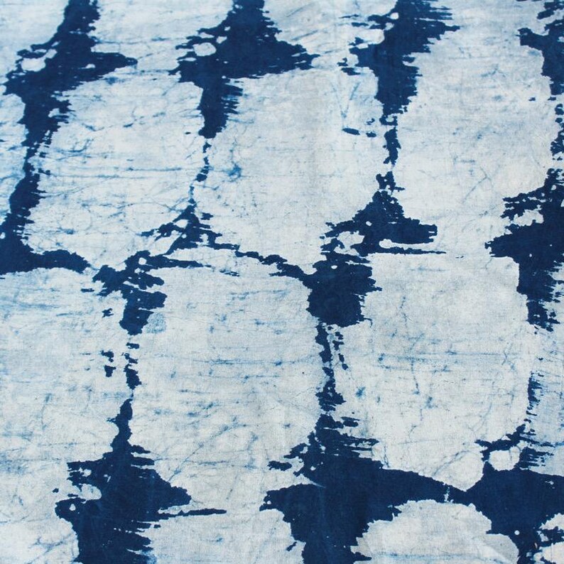 1 Yard Hand Dyed Indigo Fabric, Indian Cotton, Upholstery Fabric