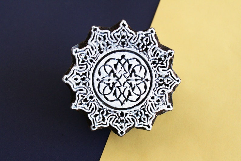 Pottery Stamp Wooden Printing Block Block Print Stamp Fabric Printing Stamp Sacred Geometry Textile Stamp Wooden Block Stamp