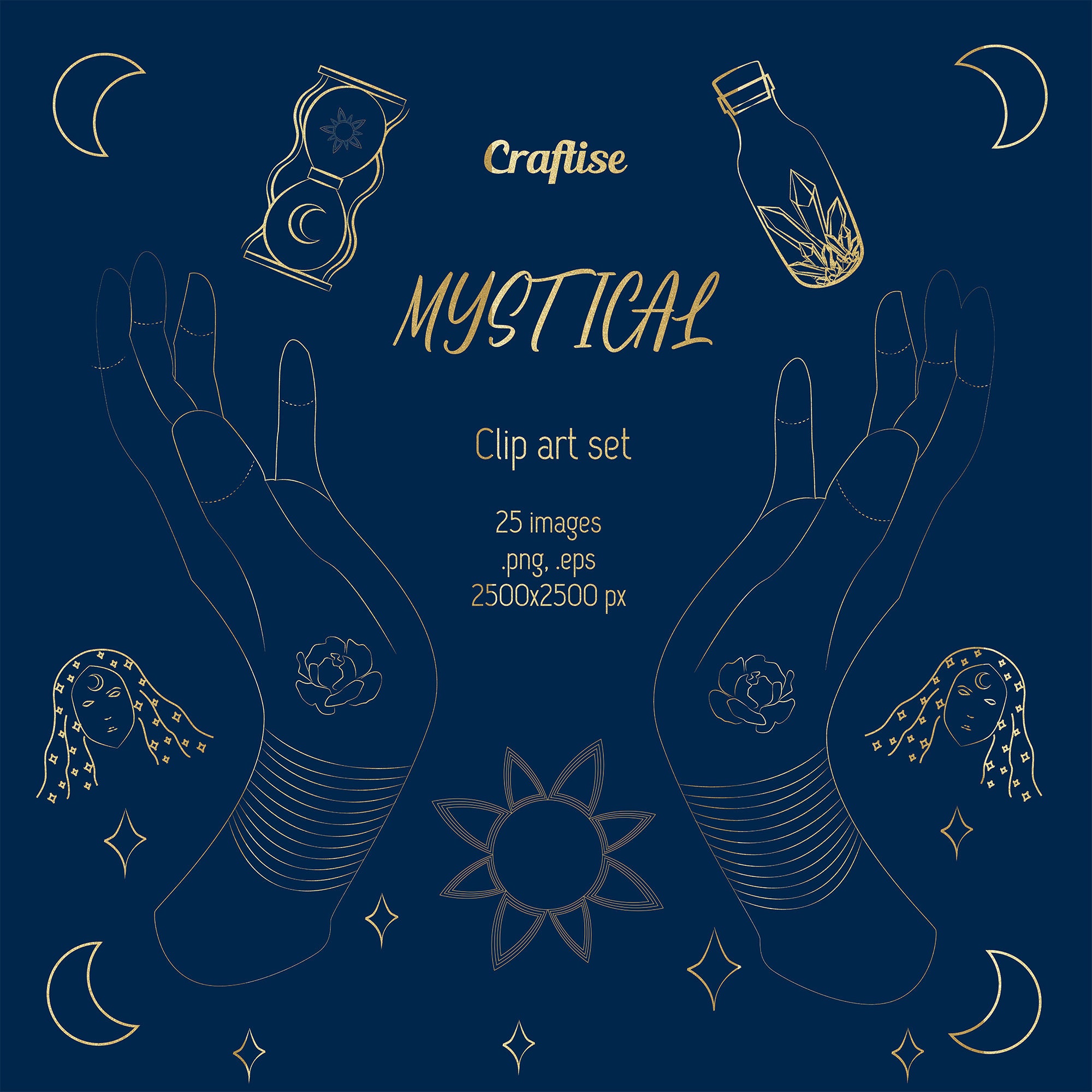 Download Boho Sun And Moon Clipart Mystic Clipart Collection Celestial Clip Art Magic Illustrations Craft Supplies Tools Embellishments Seasonalliving Com