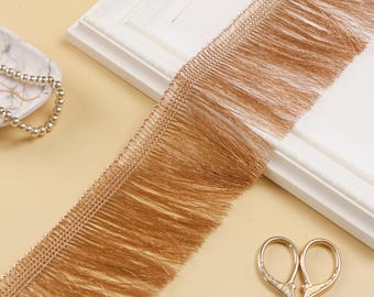 3 yardas de adorno de flecos metálicos oro rosa – Adorno de pestañas con borlas estilo boho