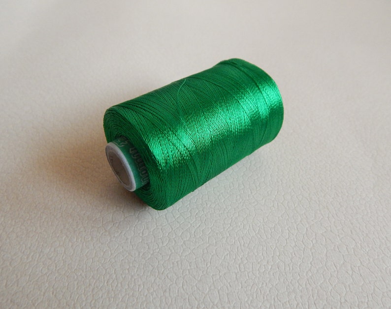 Emerald Green Art Silk Thread Spool Embroidery Thread Art Etsy