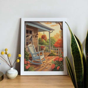 Cozy Cottage Retreat Art Print, Wall Art, Living Room Art, Dorm Room Decor, Cozy Print, Bedroom Poster, Framed Aesthetic Print, Wall Decor