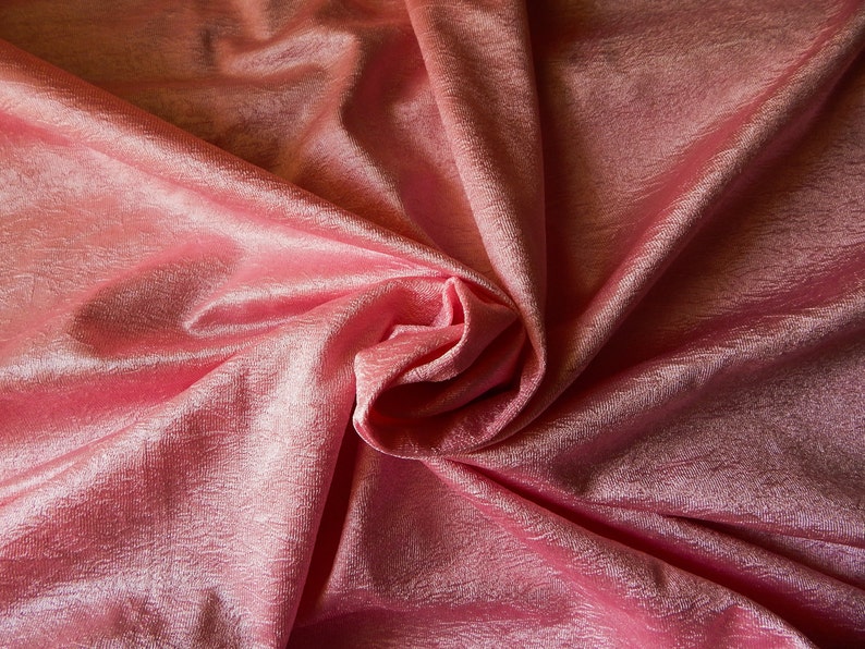 1 Yard Of Crushed Satin Fabric Pink Curtain Fabric Satin Etsy