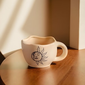 Set of 2 Celestial Ceramic Coffee Mugs – Sun & Moon Pottery