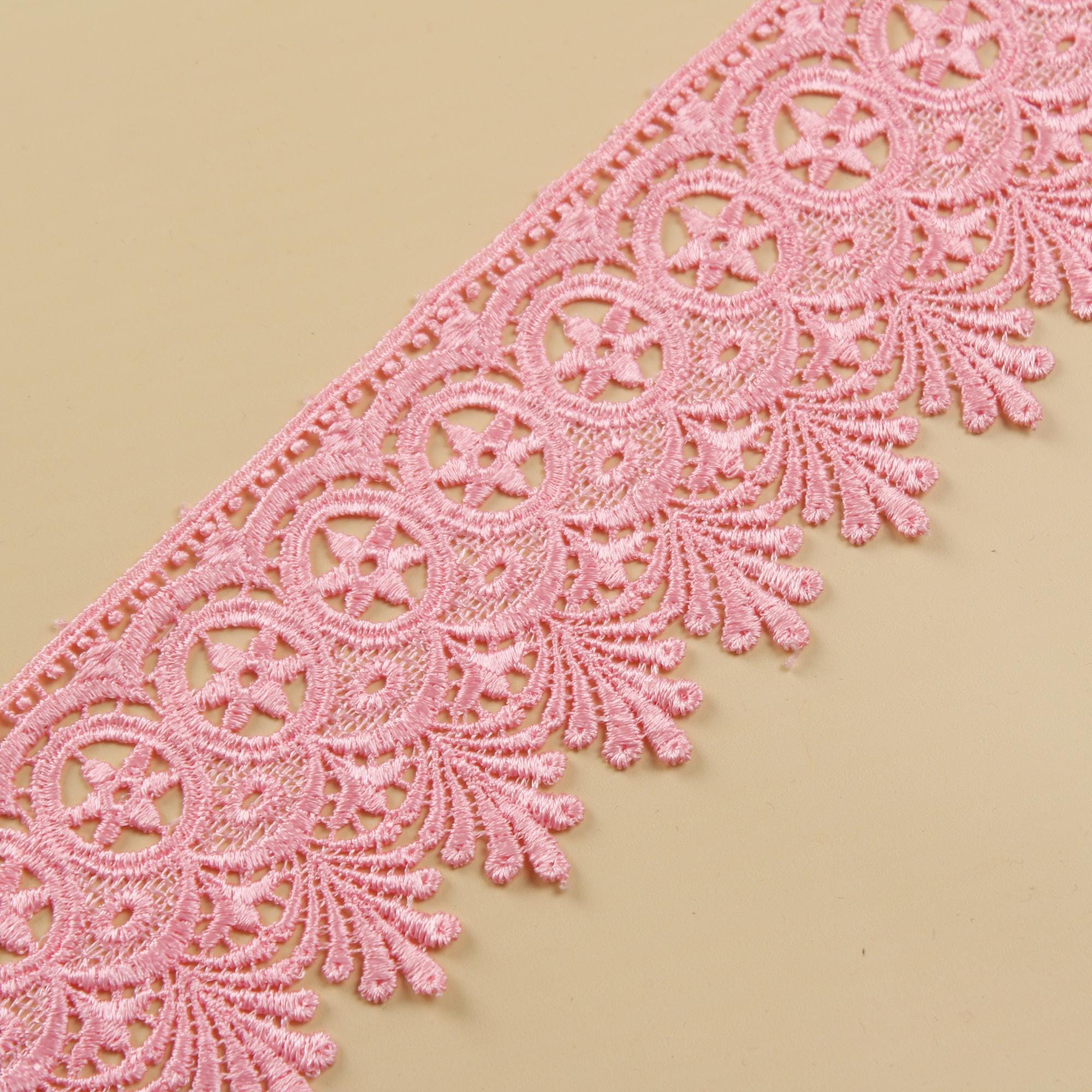 Gorgecraft 5 Yard Girasole Fiore Pizzo Trim Ricamo Nastro Scuro Color Salmone Fai Da Te Pizzo Floreale Applique Cucito Mestiere Bordo Del Merletto Trim Per Abiti Da Sposa Abbellimento Fai Da Te