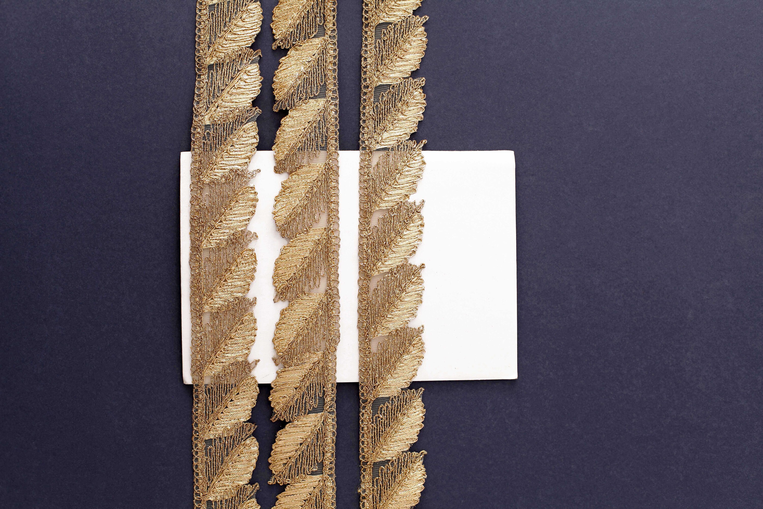 1 yard of Gold Leaf Trim Indian Decorative Trim Costume Trim Etsy