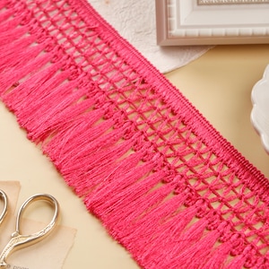 9 yards- Pink Fringe, Tassel Trim, Indian Trim, Decor Trim, Upholstery Trim, Fringe for Curtains, Pillow, Dresses, Lampshades, Ribbon