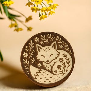 Timbro volpe scandinava, timbro blocco di legno, stampa blocco fai da te, timbro tessile, timbro ceramica, timbro sapone, stampa blocco tessuto, timbro ceramica