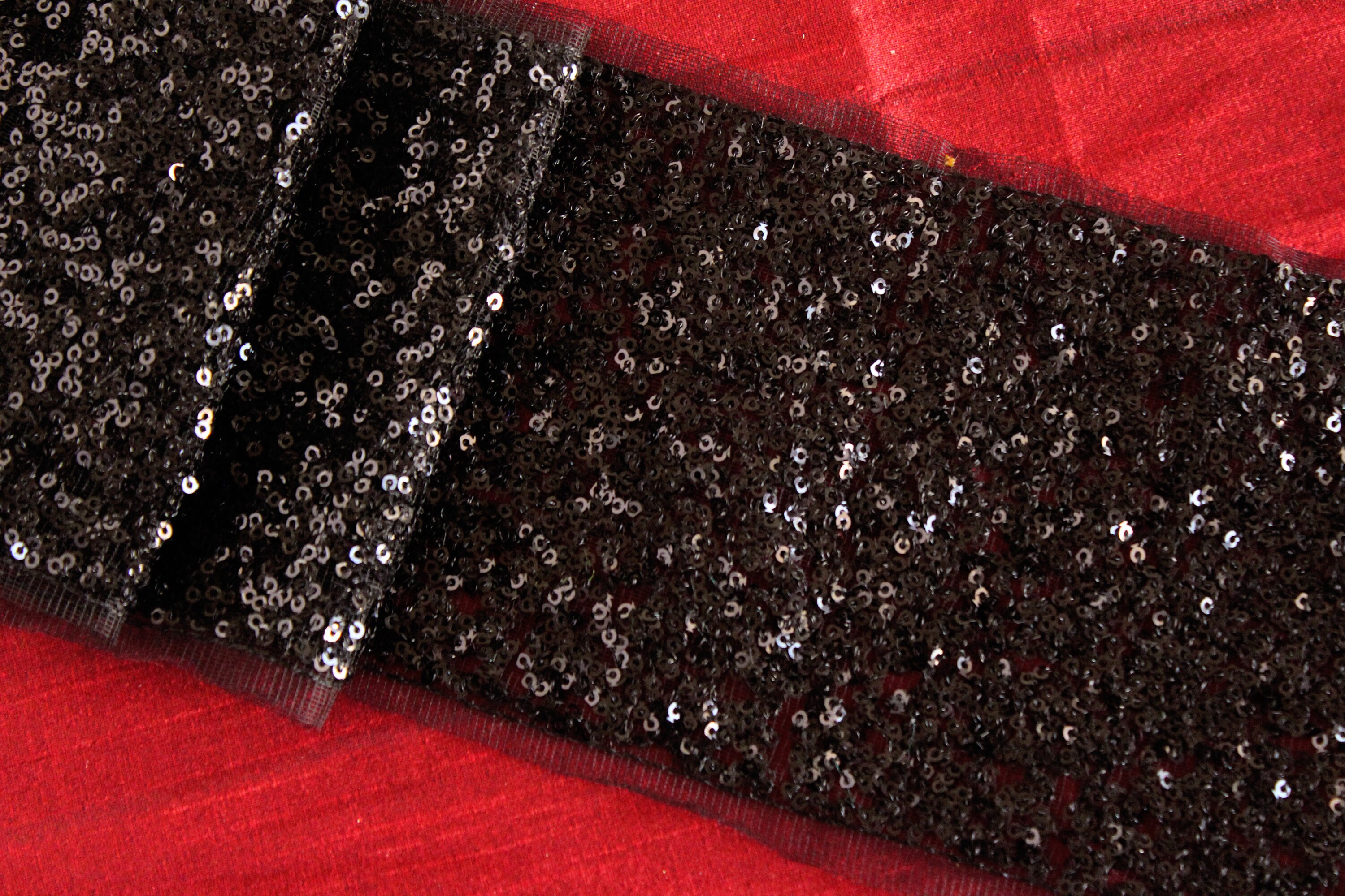 9 yards Black Sequin Trim Embroidered Net Trim Bridal Wear Etsy
